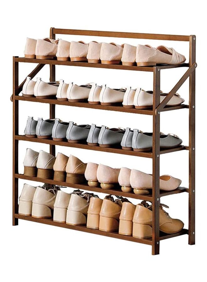 FFD Wooden Bamboo Shoe Stand Shoes Rack Storage Cabinet Free Standing Bench Entryway Shoe Cabinet Multifunctional For Plant Shoe Potted Plant Shelf  (5 Floor) - Image 2