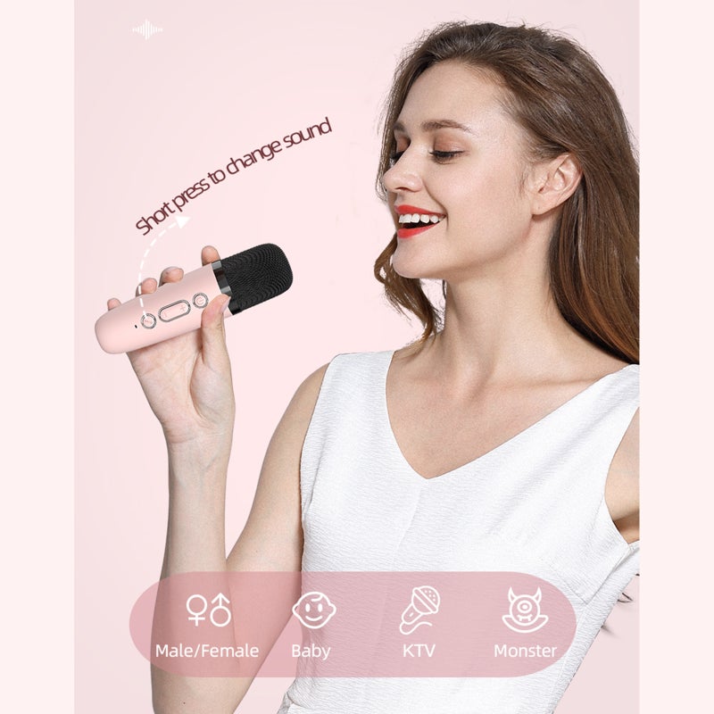 آلة كاريوكي صغيرة (Mini Karaoke Machine) - مكبر صوت كاريوكي بلوتوث مع ميكروفونات لاسلكية للبالغين والأطفال في الحفلات المنزلية - Image 4