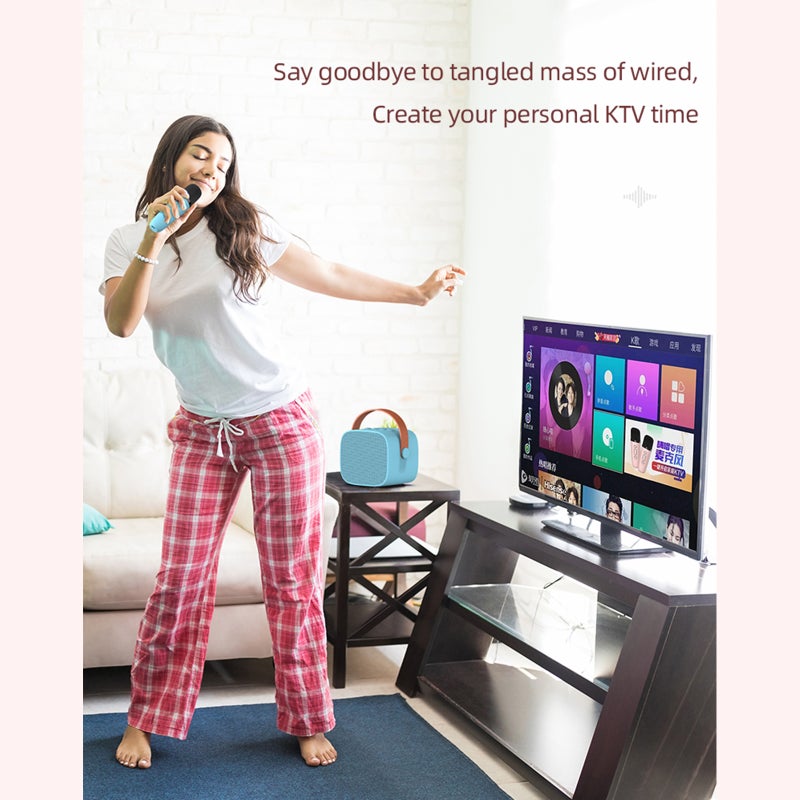 آلة كاريوكي صغيرة (Mini Karaoke Machine) - مكبر صوت كاريوكي بلوتوث مع ميكروفونات لاسلكية للبالغين والأطفال في الحفلات المنزلية - Image 3