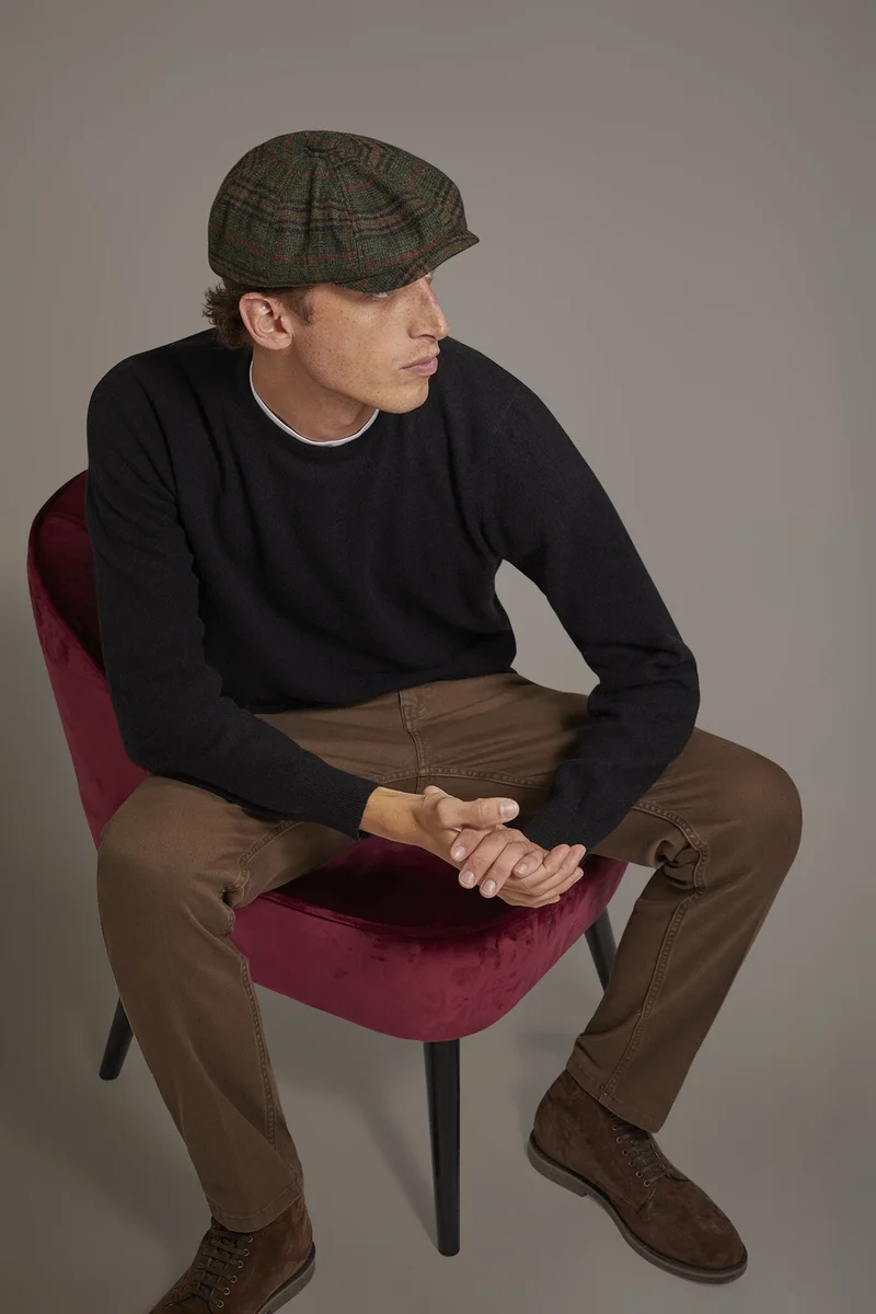 Round neck lambswool blend sweater - Black