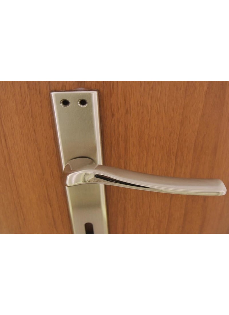 Venus Nickel Satin Mirrored Door Handle Wc (Left)  - Image 2