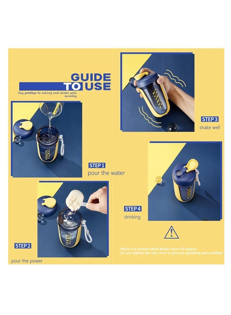 Captaintech Shaker Bottle Perfect for Protein Shakes and Pre Workout Shaking Cup Protein Powder Milkshake Cup Sports Fitness Water Cup Mixes Protein Shaker Bottle（Yellow） - Image 3