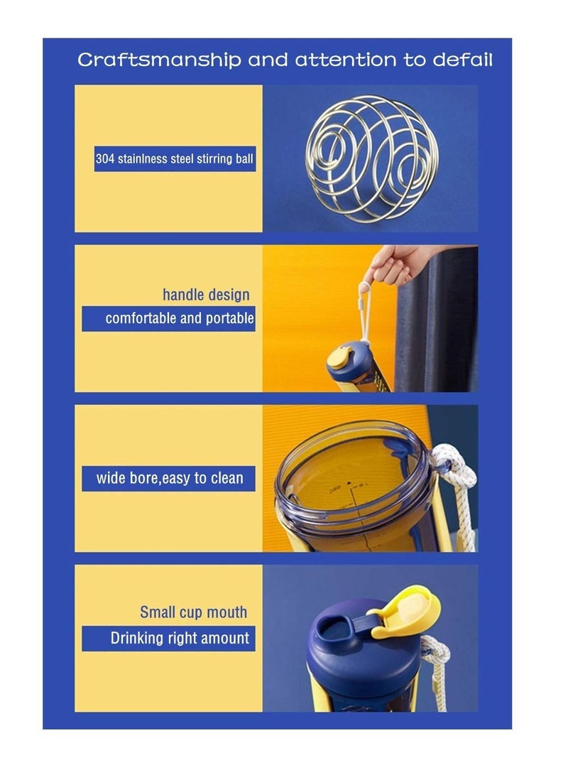 Captaintech Shaker Bottle Perfect for Protein Shakes and Pre Workout Shaking Cup Protein Powder Milkshake Cup Sports Fitness Water Cup Mixes Protein Shaker Bottle（Yellow） - Image 4