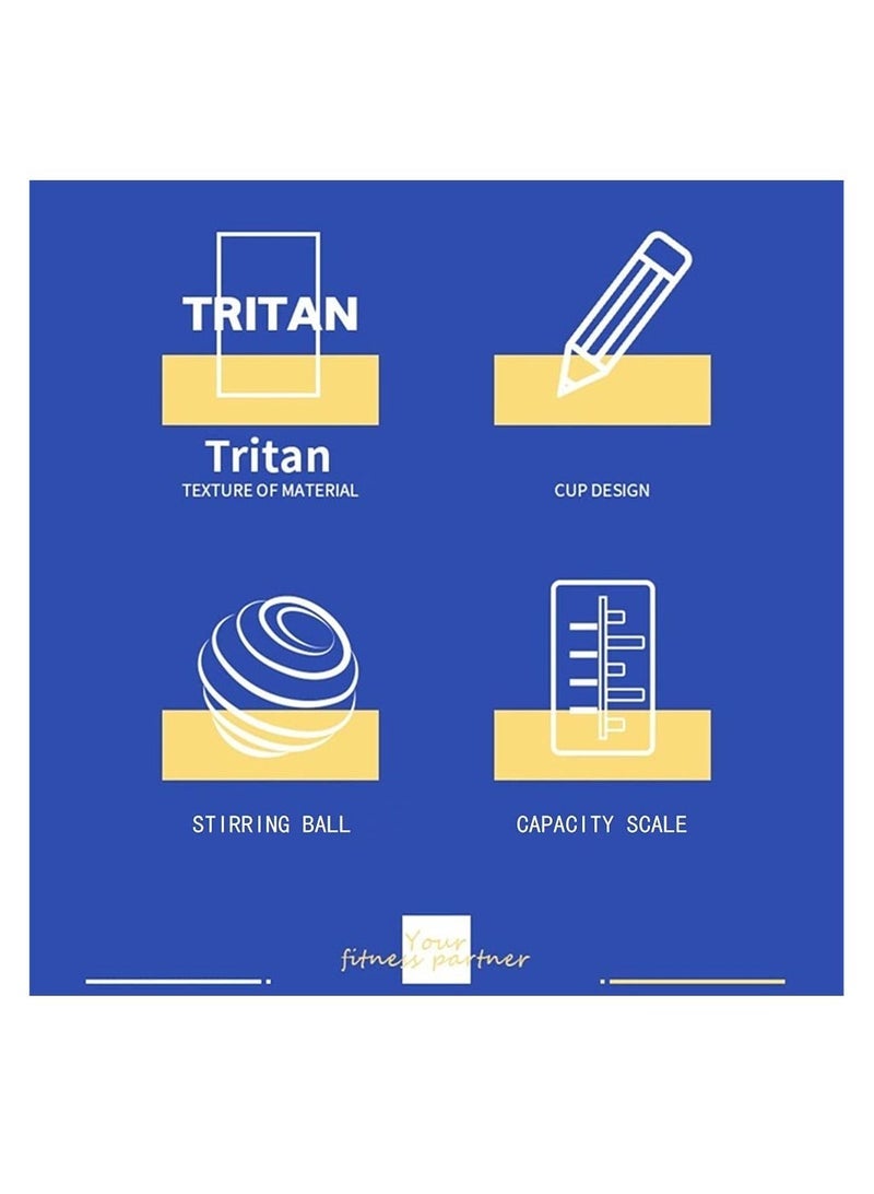 Captaintech Shaker Bottle Perfect for Protein Shakes and Pre Workout Shaking Cup Protein Powder Milkshake Cup Sports Fitness Water Cup Mixes Protein Shaker Bottle（Yellow） - Image 5