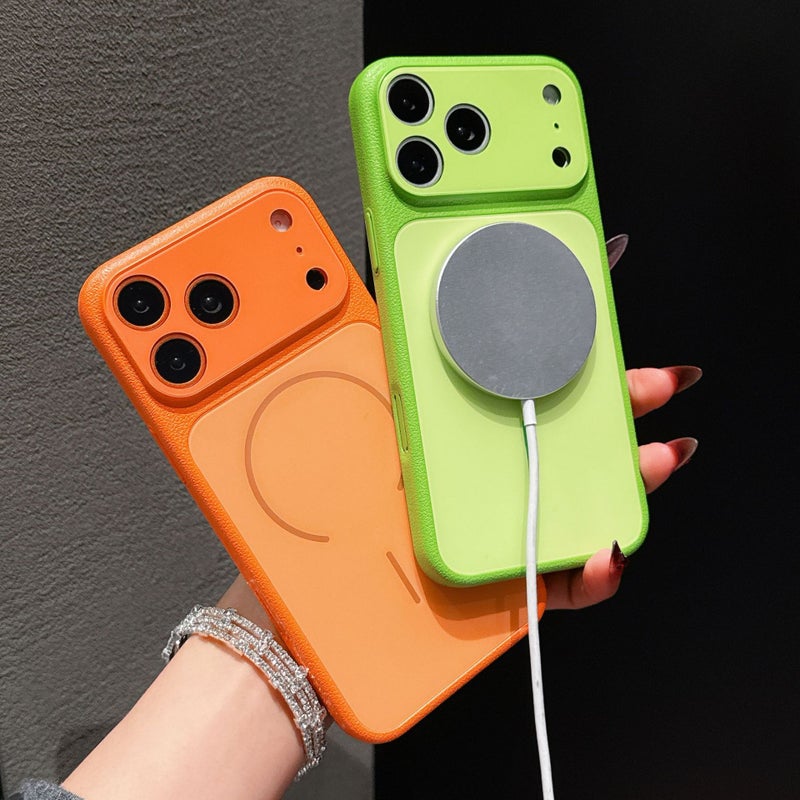 MagSafe iPhone 13 Drop Protection Leather Texture Case for Matte Finish and Scratch Resistant in White finish - Image 3