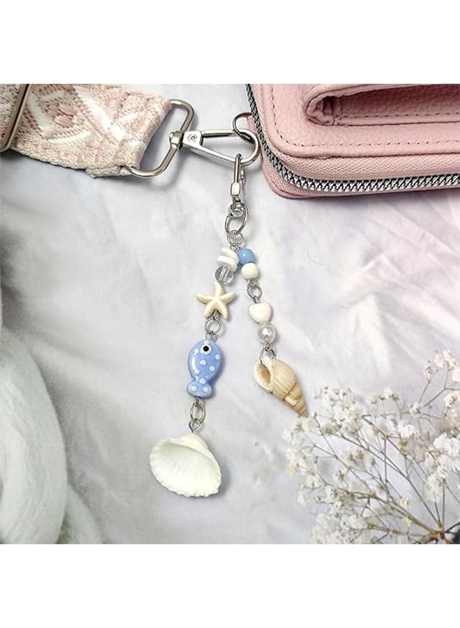 Lemon 2PCS Cute Phone Charms Shells, Starfish, and Fish Phone Straps Key Chains for Keys Bags Camera - Image 3