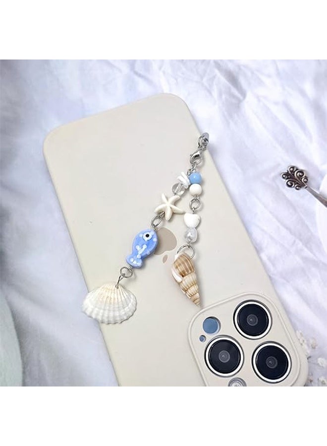 Lemon 2PCS Cute Phone Charms Shells, Starfish, and Fish Phone Straps Key Chains for Keys Bags Camera - Image 4