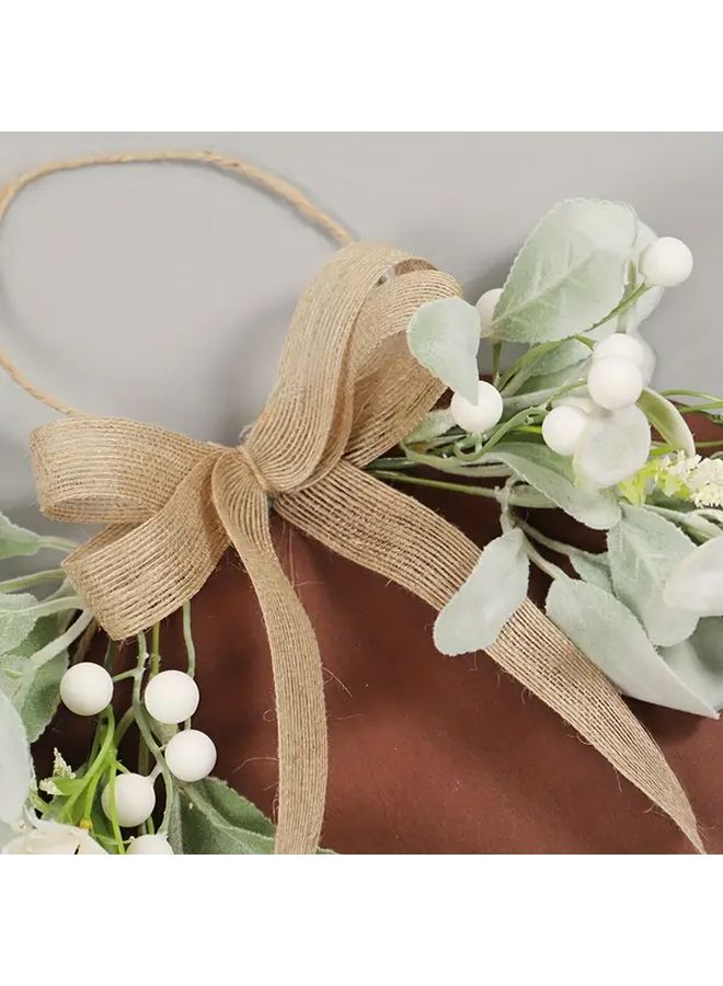 Rabbit Ear Leaf Ginkgo Wood Welcome Sign Wreath For Door Farmhouse Decor - Image 2