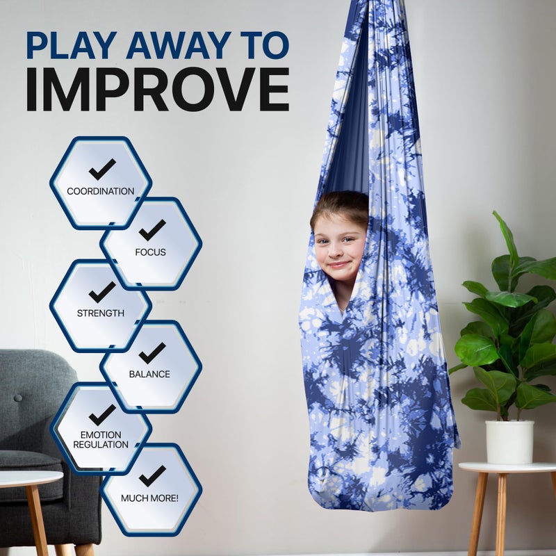 FRIENDLY CUDDLE Indoor Sensory Swing for Kids or Outdoor â€“ Holds 300lbs, Double-Layer, & 360Â° Swivel, Calming Compression Therapy Swing Hammock for Kids & Adults with All Hardware â€“ Sensory-Motor Toys & Gifts - Image 3