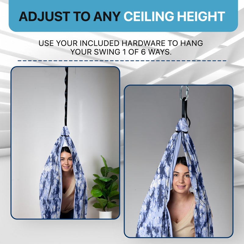FRIENDLY CUDDLE Indoor Sensory Swing for Kids or Outdoor â€“ Holds 300lbs, Double-Layer, & 360Â° Swivel, Calming Compression Therapy Swing Hammock for Kids & Adults with All Hardware â€“ Sensory-Motor Toys & Gifts - Image 5