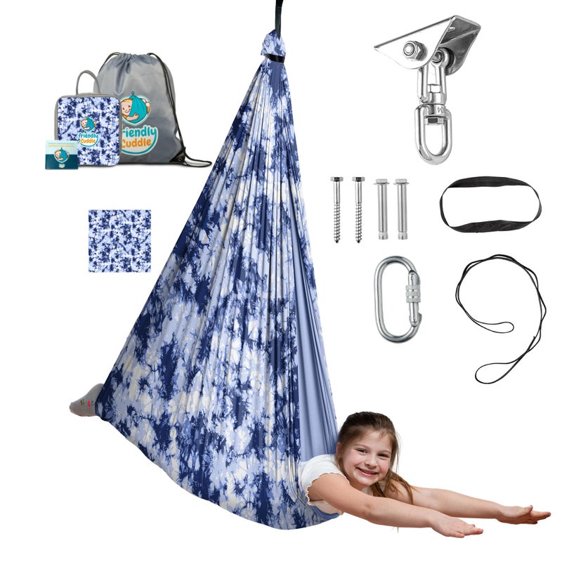 FRIENDLY CUDDLE Indoor Sensory Swing for Kids or Outdoor â€“ Holds 300lbs, Double-Layer, & 360Â° Swivel, Calming Compression Therapy Swing Hammock for Kids & Adults with All Hardware â€“ Sensory-Motor Toys & Gifts - Image 1