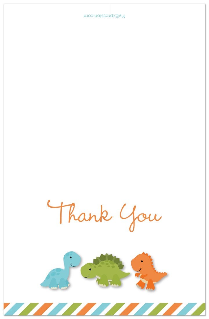MyExpression.com 50 Cnt Dinosaur Baby Shower or Kids Birthday Thank You Cards - Image 2