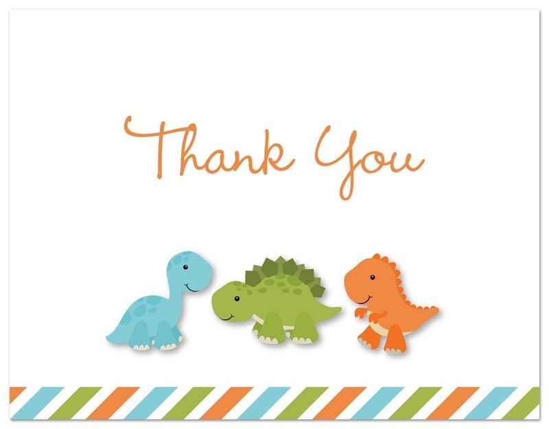 MyExpression.com 50 Cnt Dinosaur Baby Shower or Kids Birthday Thank You Cards - Image 3