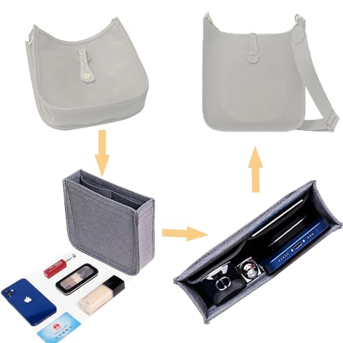 Lckaey Felt Organizer- for TPM Bag Evelyne 16 Bags Insert- Handbag insert Purse-1003Grey-S - Image 4