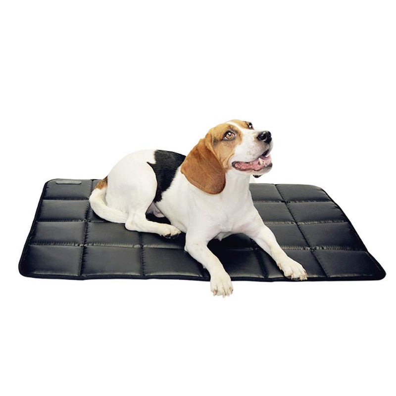 Fluffy's Luxurious Durable Waterproof High-Density PVC Material Cotton Inside Indoor/Outdoor Travel Pet Bed for Puppy/Cats/Dog Bed (Medium Black) - Image 1