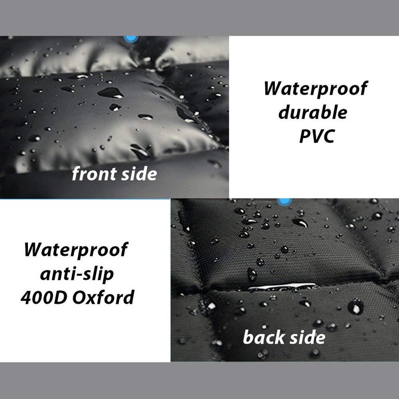 Fluffy's Luxurious Durable Waterproof High-Density PVC Material Cotton Inside Indoor/Outdoor Travel Pet Bed for Puppy/Cats/Dog Bed (Medium Black) - Image 3
