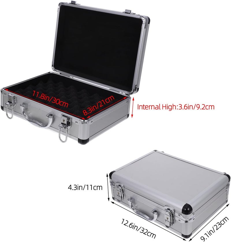 LABRIMP Aluminum Alloy Tool Carrying Box with Foam Lining, Portable Handheld Tool Storage Organizer Suitcase 320X230X110Mm, Secure Toolbox for Household and Workshop Use - Image 2