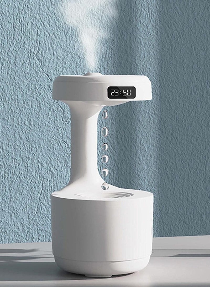 Anti-gravity humidifier with aroma diffuser clock, water droplet return flow, anti-gravity air humidifier, aromatherapy, levitating water droplets, ultrasonic humidifiers for bedroom. - Image 1