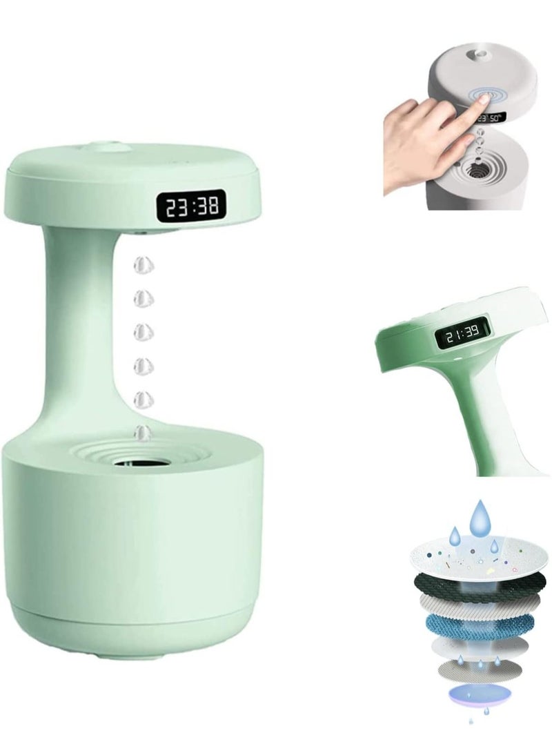Anti-gravity humidifier with aroma diffuser clock, water droplet return flow, anti-gravity air humidifier, aromatherapy, levitating water droplets, ultrasonic humidifiers for bedroom. - Image 2