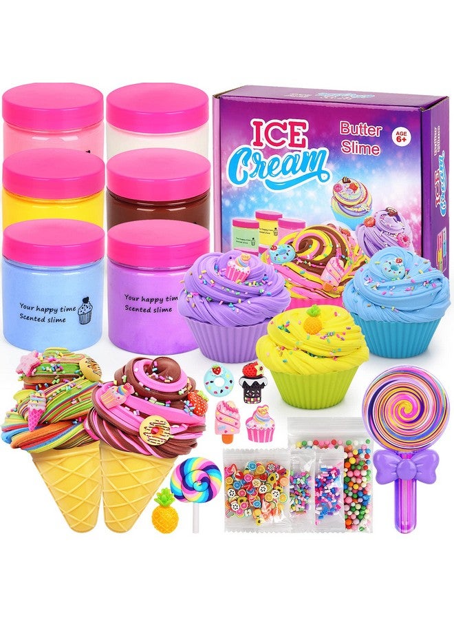 Elover Ice Cream Slime Kit For Girls And Boys Fluffy Diy Slime Toys Gifts Make Ice Cream Slimes - Image 1