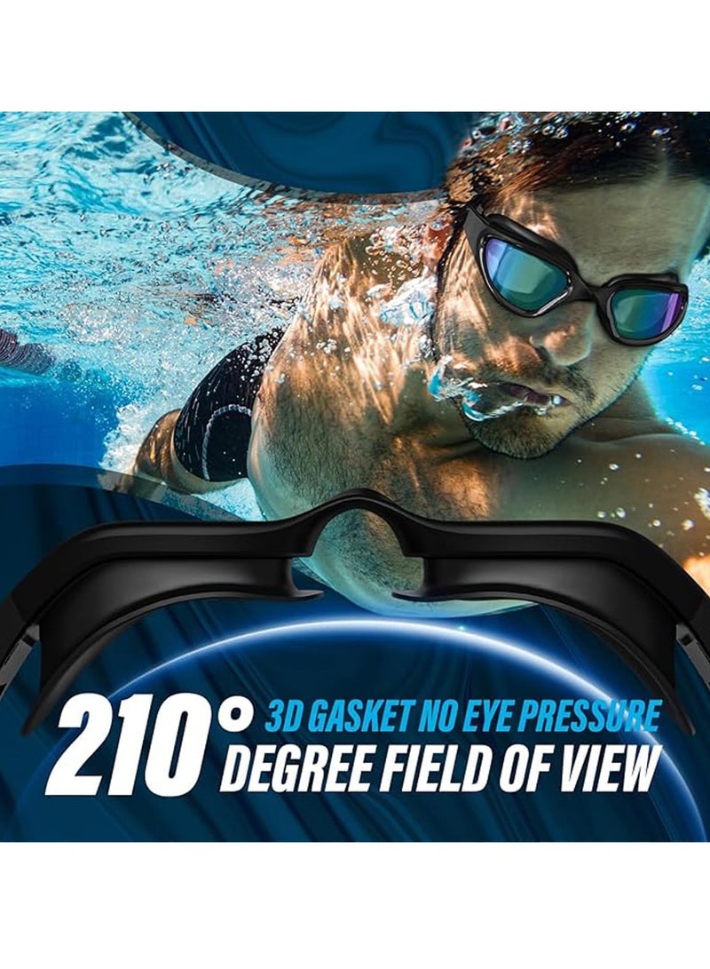 Generic Swim Goggles Swim Cap Anti Fog Swimming Goggles with Clear Lens No Leak UV Protection with Earplugs (White) - Image 2