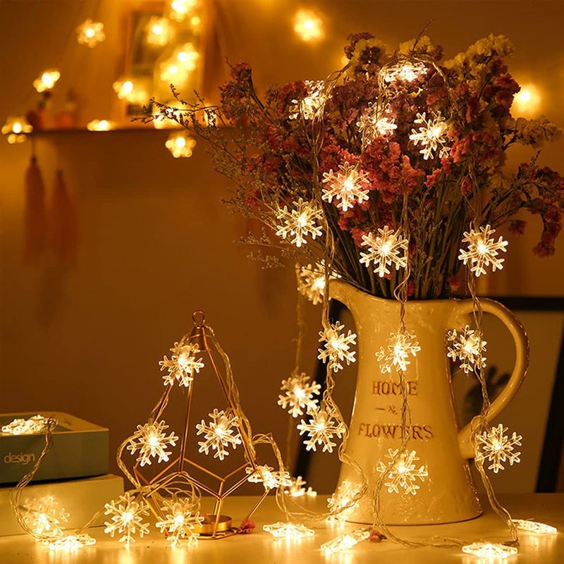 Party Propz Party Propz Snow Flake Led Lights 10 Led Christmas Lights for Home Decoration Led Lights for Home Decoration Decorations Lights Fairy Lights for Room Series Decorative Lights - Image 1