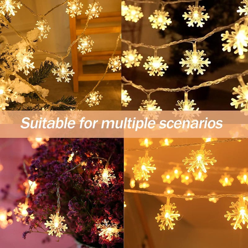 Party Propz Party Propz Snow Flake Led Lights 10 Led Christmas Lights for Home Decoration Led Lights for Home Decoration Decorations Lights Fairy Lights for Room Series Decorative Lights - Image 4
