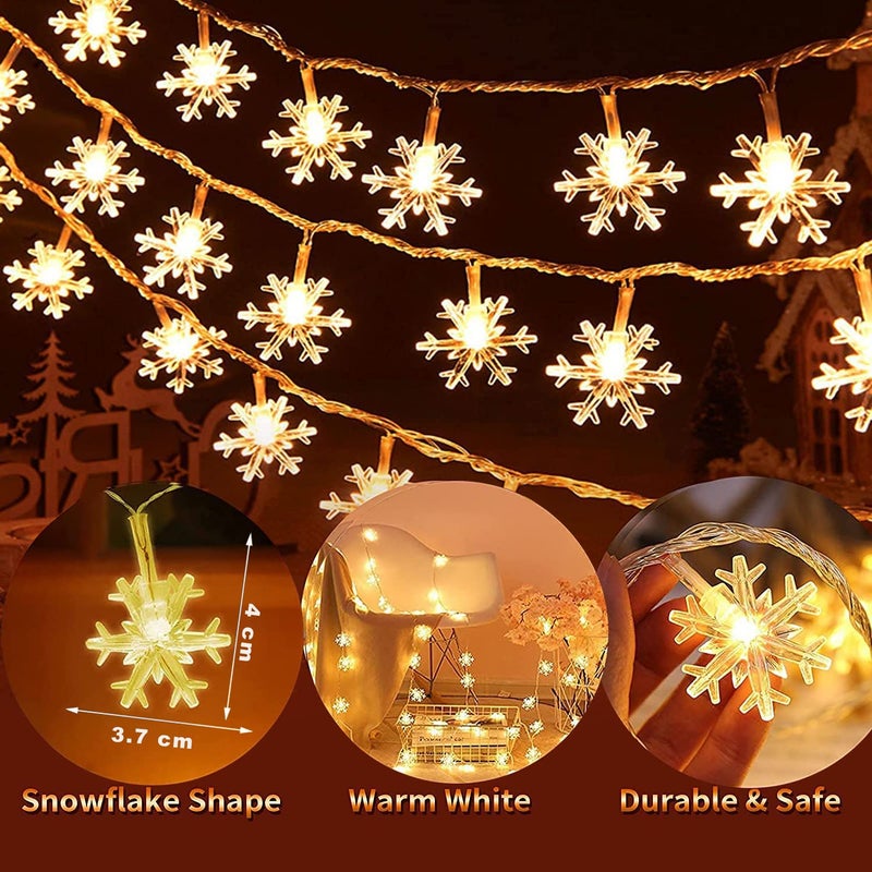 Party Propz Party Propz Snow Flake Led Lights 10 Led Christmas Lights for Home Decoration Led Lights for Home Decoration Decorations Lights Fairy Lights for Room Series Decorative Lights - Image 2