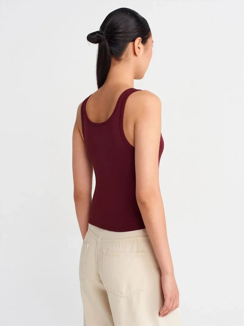 ديلفين DILVIN Slim Fit Crop Cami Blouse