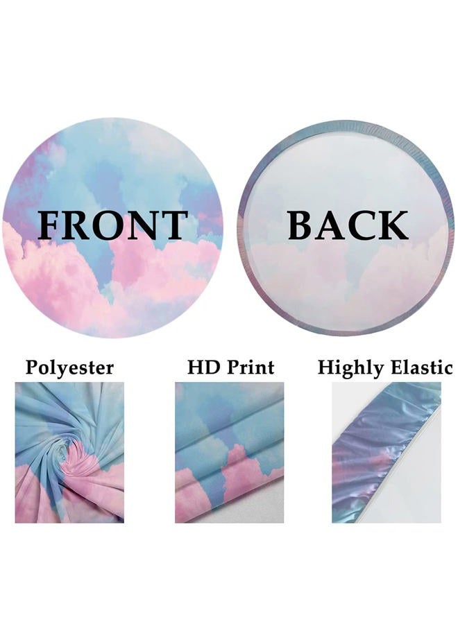 Leyiyi 7.2x7.2ft Boho Happy Birthday Butterfly Party Round Backdrop Cover 3D Flower White and Pink Rose Gold Glitter Photo Background Girls Butterfly Birthday Party Decorations Sweet Cake Table Banner - Image 5