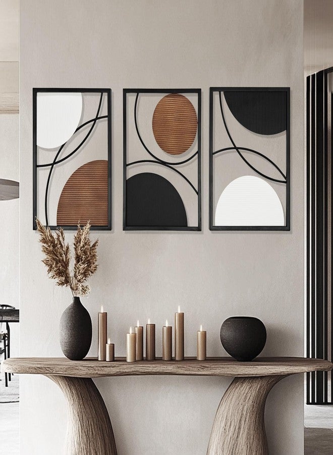 Oakrain 3 Pack Metal Wall Art, Abstract Minimalist Modern Wall Decor for Living Room, Bedroom, Office, Entryway - Image 5