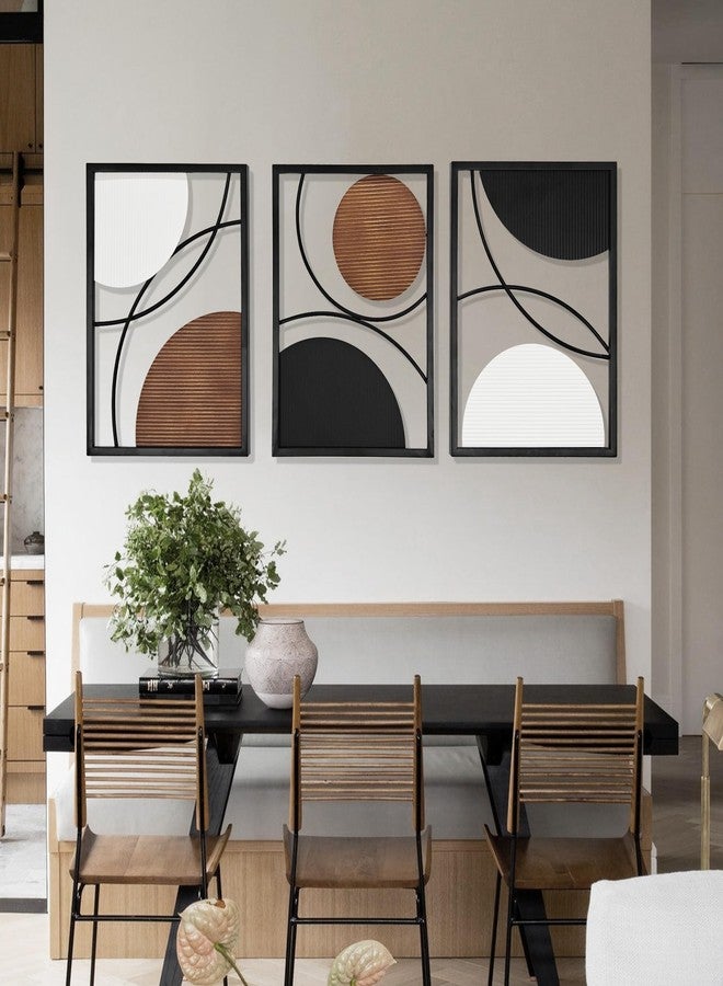 Oakrain 3 Pack Metal Wall Art, Abstract Minimalist Modern Wall Decor for Living Room, Bedroom, Office, Entryway - Image 4