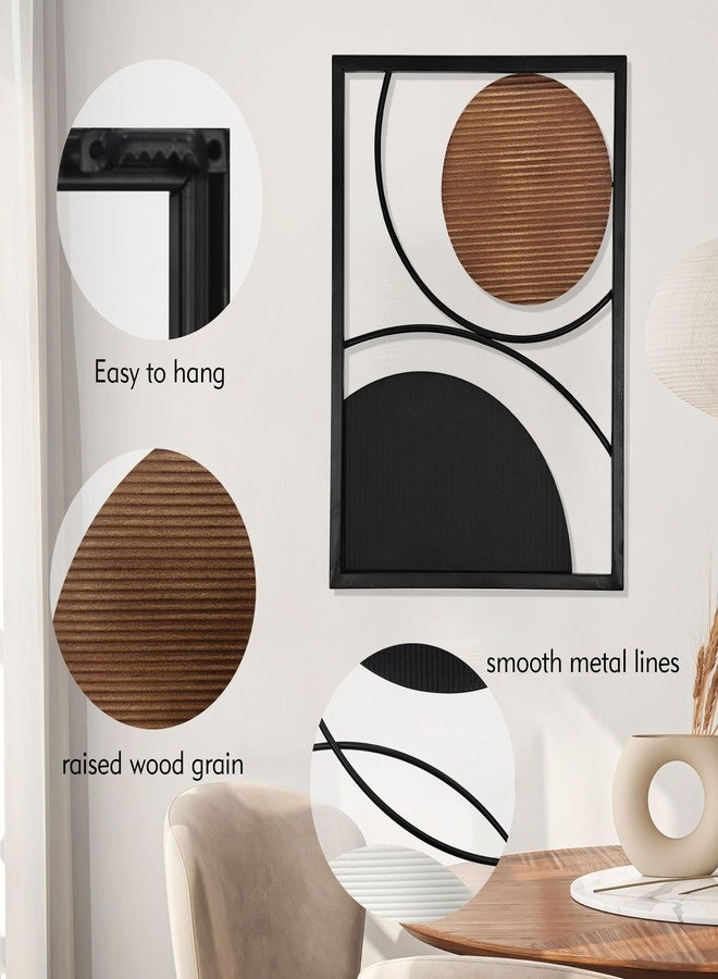Oakrain 3 Pack Metal Wall Art, Abstract Minimalist Modern Wall Decor for Living Room, Bedroom, Office, Entryway - Image 3