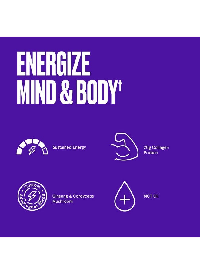 Bulletproof Dark Chocolate Energy Collagen Protein, 19.3 Ounces, Caffeine-Free Fuel with Vitamins and Antioxidants, Blend with Ginseng, Magnesium, Cordyceps Mushroom - Image 3