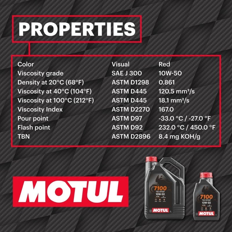 Motul 7100 4T 10W-50 Ester Synthetic Motorcycle Oil - 4 Liters - Image 2