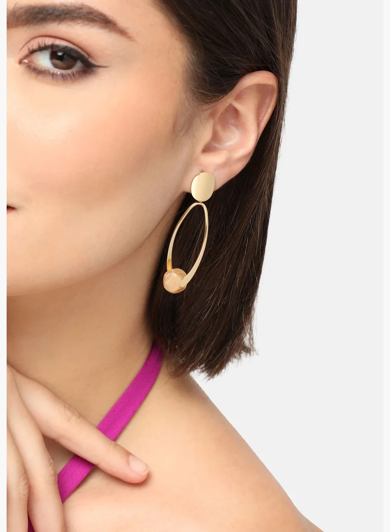 SOHI Gold Plated Party Designer Stone Drop Earring For Women