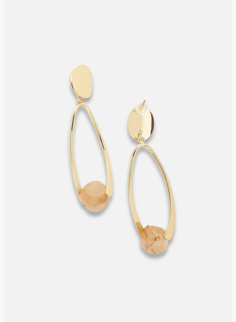 SOHI Gold Plated Party Designer Stone Drop Earring For Women