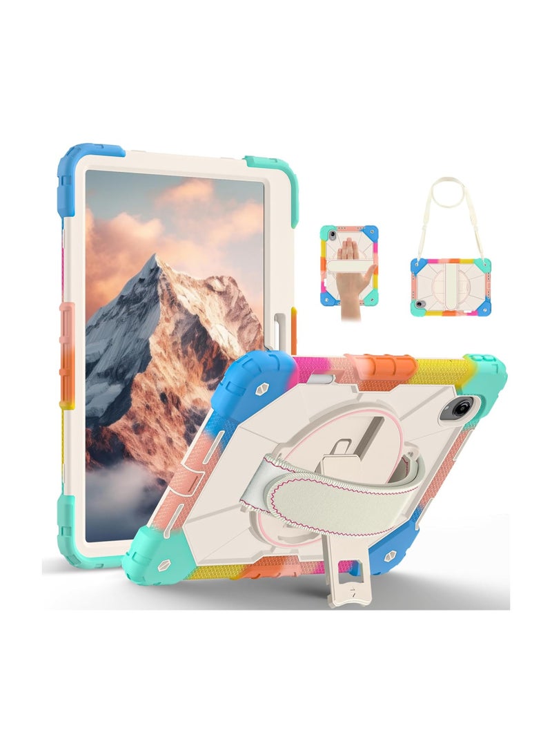 غطاء الجهاز اللوحي الواقي متوافق مع جهاز Lenovo Idea Tab Pro من الجيل الثاني مقاس 13 بوصة (إصدار 2026 - طراز TB390FU)، يتميز بغطاء واقٍ مضاد للصدمات من مادة PC + سيليكون مزود بحامل، وحامل قلم (pen holder)، وحزام يد، وحزام كتف.
