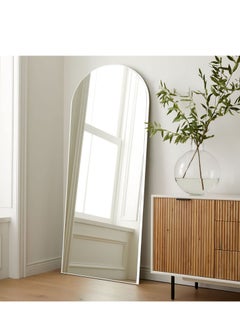 Vparty Arched Full-Length Mirror – Standing & Wall-Mounted, HD Glass, Adjustable Angles, Sturdy Aluminum Frame, 160x50 cm, Modern & Stylish Home Decor for Bedroom, Living Room, Hallway, Dressing Room, Entryway, Closet, and Corridor – Durable, High-Quality Design (White)  - Image 1