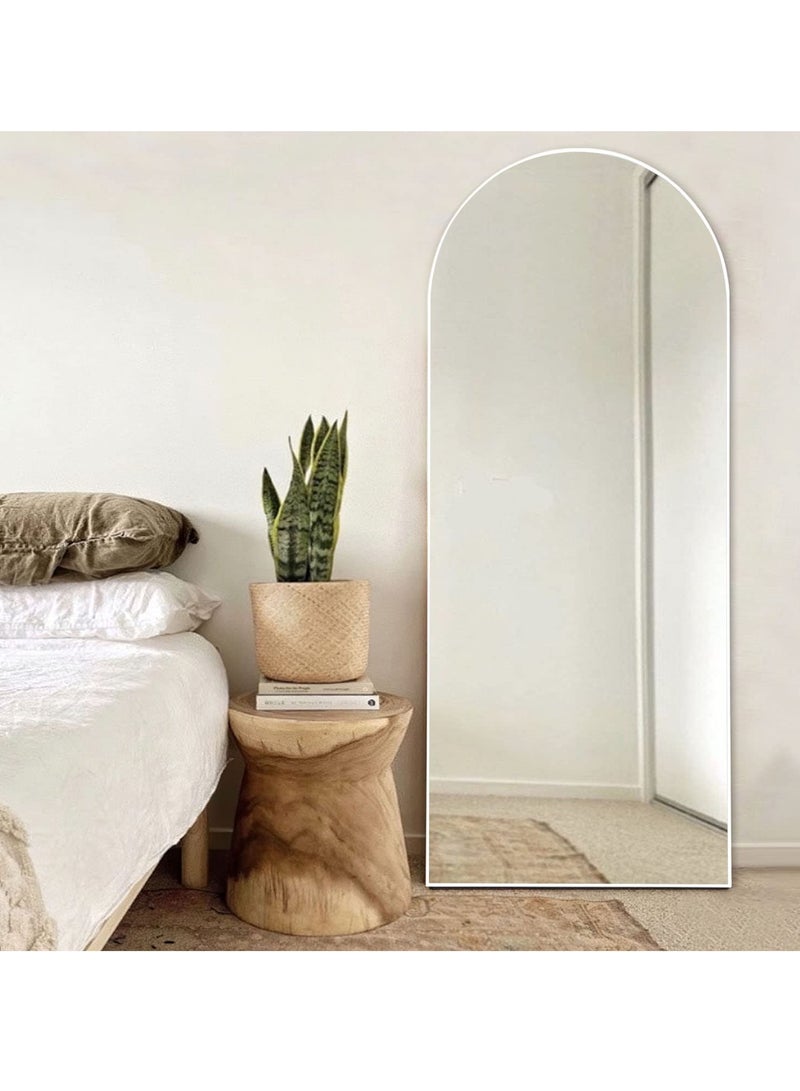 فيبارتي مرآة مقوسة كاملة الطول - قائمة ومثبتة على الحائط، زجاج عالي الدقة، زوايا قابلة للتعديل، إطار ألومنيوم قوي، 160 × 50 سم، ديكور منزلي حديث وأنيق لغرفة النوم، وغرفة المعيشة، والممر، وغرفة الملابس، والمدخل، والخزانة، والممر - متينة، تصميم عالي الجودة (أبيض) - Image 3
