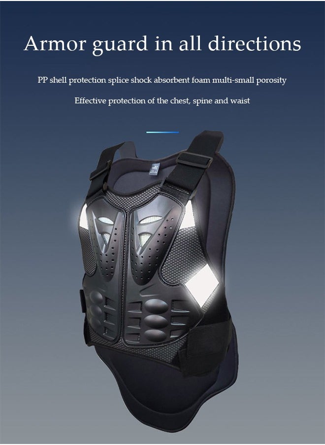 DUNISO 5Pcs Motorcycle Protective Gear set with Motorcycle Armor Jacket,Motorcycle Knee Shin Guards Elbow Guard Pads,Motorbike Protective Jacket with Chest Back Spine Armor Knee Elbow Protection Pad for Motocross Cycling Skateboarding(Black)  - Image 5