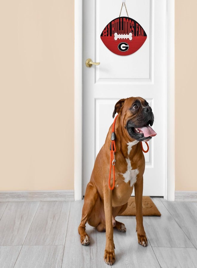 Pets First NCAA Georgia Bulldogs Best Fan's Football Shape Sign with Dog Bone Design, Sporty Fence Sign College Football Fan Waterproof Wooden Wall Sign Yard Decor Indoor & Outdoor with Team Logo! - Image 3
