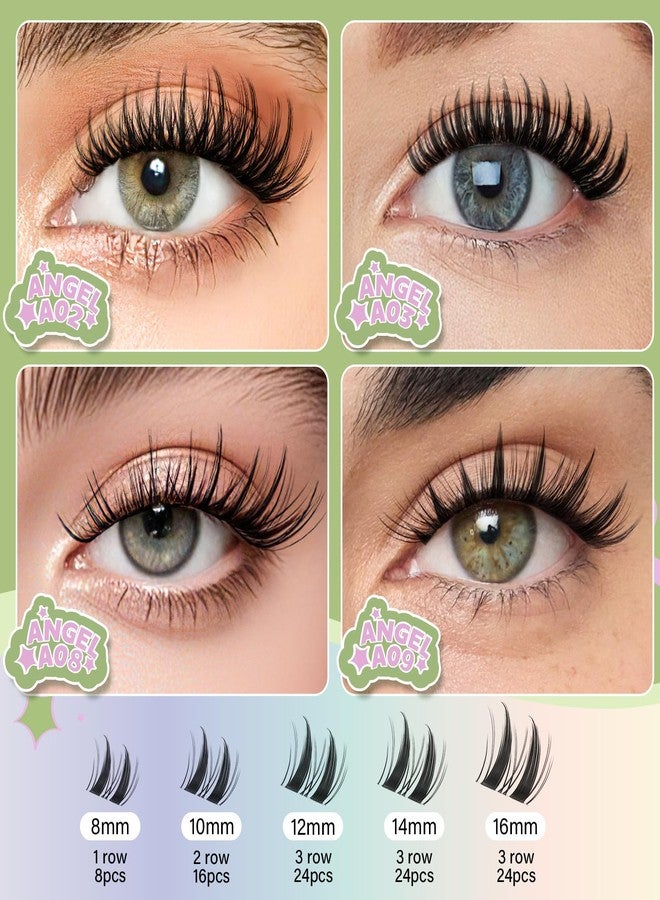 KEYYOU LASH Extension Kit 120Pcs Angel Lash Clusters Kit Thick Eyelash Extension Kit with Glue and Seal,Tweezers,Remover for DIY lash extension kit at Home（Kit-Angel A09-D-8-16MIX） - Image 5