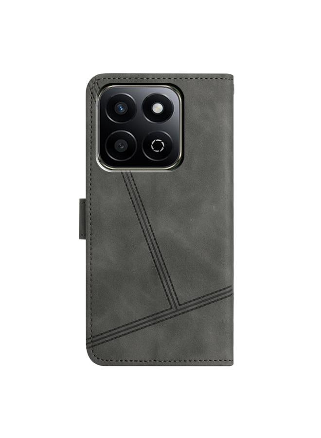 S-TOP Case For Honor X7C 4G / 200 Smart Skin-feel Stitching Leather Phone Case - Image 3