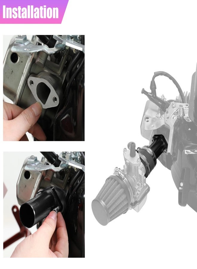 CILOYU 212cc Intake Pipe Inlet Manifold Kit for PWK24 Carburetor Predator 212cc 224cc 196cc 200cc Coleman CT200U BT200X KT196 Baja Warrior Mb200 GX200 6.5hp Mini Bike Go Kart High Performance Parts - Image 4