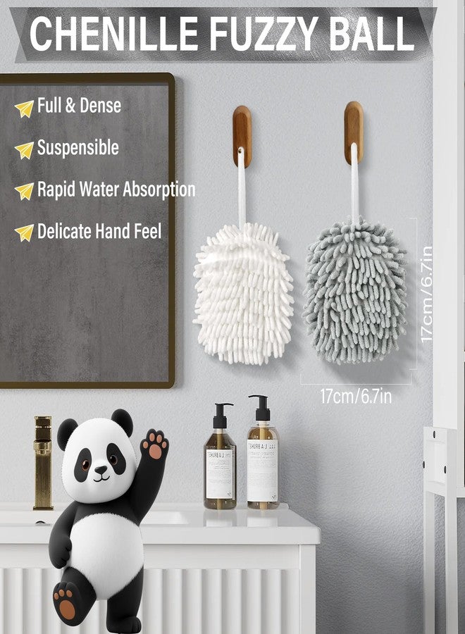 Vynora Fuzzy Ball Hand Towel, Chenille Hand Towel, Puffball Towels, Generic Chenille Puff Ball Towel, Quick Dry, Thickened Sponge for Bathroom, Kitchen - Image 2