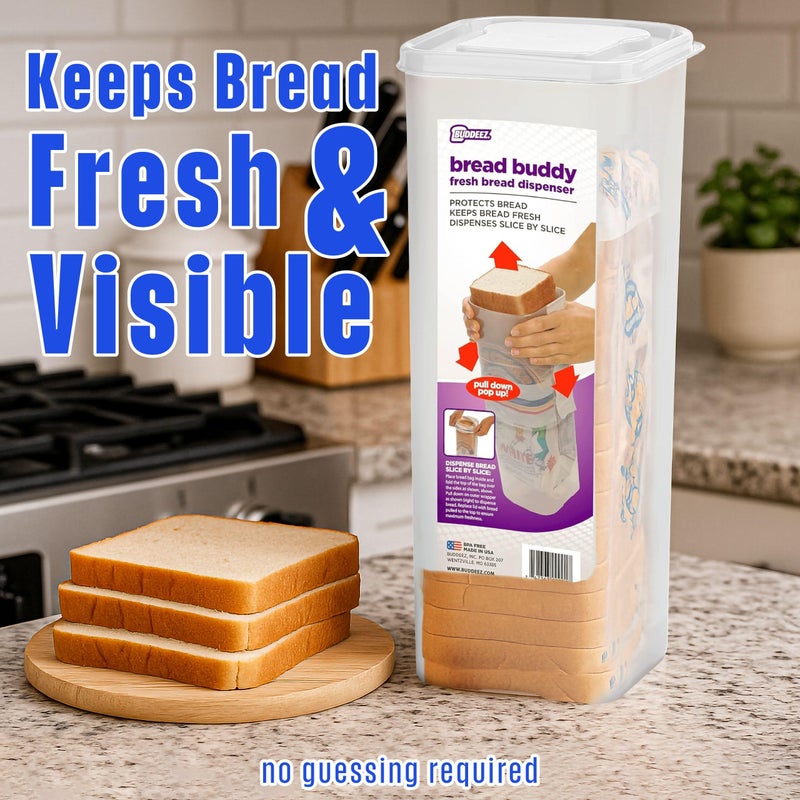 Buddeez Bread Buddy Bread Box â€“ Keep Your Loaf Fresh - White Lid, Pack of 1 - Image 3