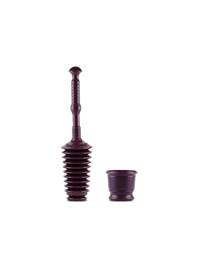 Master Plunger MP500-B Heavy Duty Bathroom Toilet Plunger Kit with Short Bucket. All Purpose Plunger Equipped with Air Release Valve, Plum - Image 1