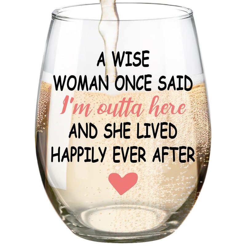 Funny Retirement Wine Glass For Women Coworkers Grandma Nurse Teacher 2025Happy Retired Present for Women FriendsCoworker Leaving Farewell Goodbye Gifts Wine Glass 15 OZ