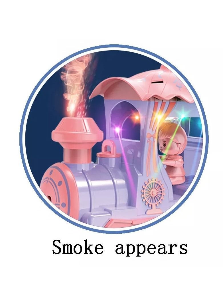 Rally LED Glowing Spray Smoke Train With Colorful Light Toy For Kids  - Image 3